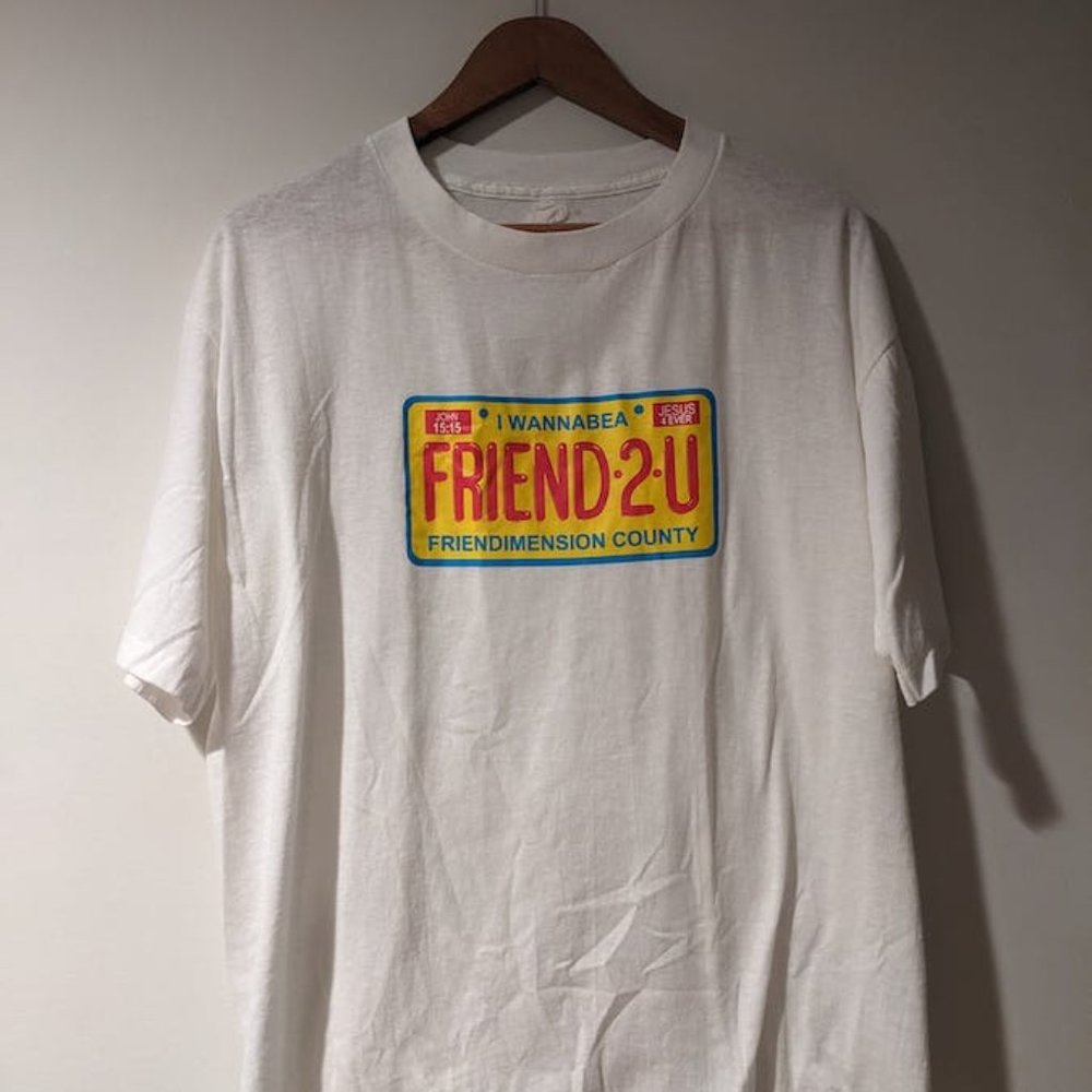 Vintage i Wanna Be a Friend 2 u License Plate Love T-shirt